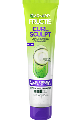 Garnier Fructis Curl Sculpt Conditioning Cream Gel, front view.